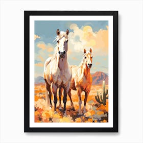 Horses Painting In Arizona Desert, Usa 3 Art Print