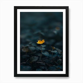 Yellow Flower In The Dark 7 Art Print