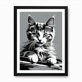 Kitten staring Art Print