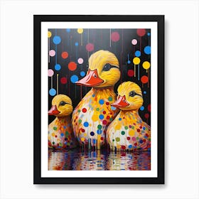 Polka Dot Ducklings 5 Art Print