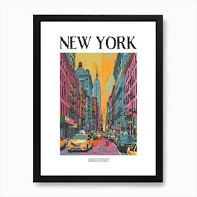 Soho District New York Colourful Silkscreen Illustration 2 Poster Art Print