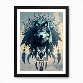 Wolf Dreamcatcher 12 Art Print