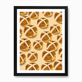 Hot Cross Bun pattern Art Print