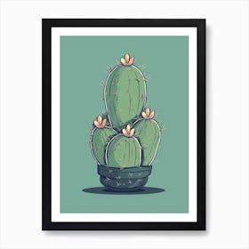 Pincushion Cactus Illustration 3 Art Print