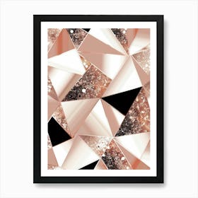 Rose Gold Triangles 1 Art Print