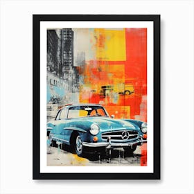 Classic Car Pop Art Risograph Inspired 1 Art Print