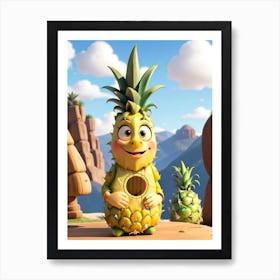 Pineapple With A Guitar Art Print