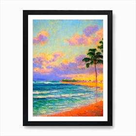 Waikiki Beach Honolulu Hawaii Monet Style Art Print