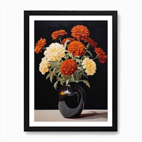 Bouquet Of Marigold Flowers, Autumn Fall Florals Painting 3 Art Print