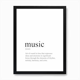 Music Definition Art Print