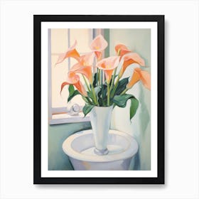 A Vase With Calla Lily, Flower Bouquet 4 Art Print