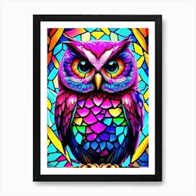 Mosaic Owl Art Print