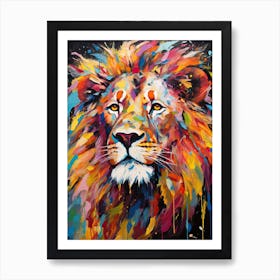 Lion Art Painting Expressionism Style 1 Art Print