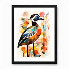 Bird Painting Collage Wood Duck 4 Art Print