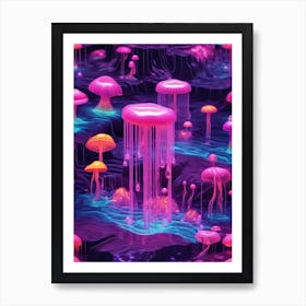 Psychedelic Jellyfish Print Art Print