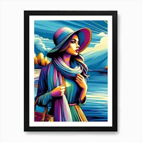 Woman In A Hat 4 Art Print