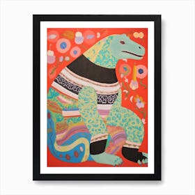 Maximalist Animal Painting Komodo Dragon Art Print