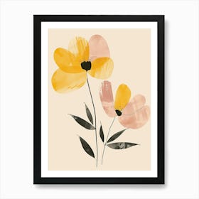 Hanoi Flower Market Boho Minimalist Style Art Print