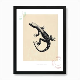 Minimalist Black Lizard Silhouette Poster Art Print