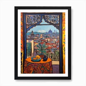 Window View Of Florence In The Style Of Fauvist 4 Art Print