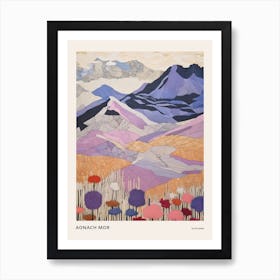 Aonach Mor Scotland Colourful Mountain Illustration Poster Art Print