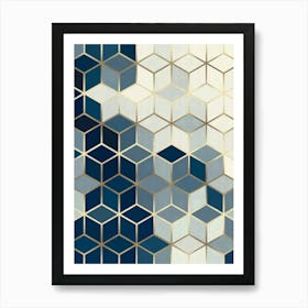 Geometry with golden lines 10 Art Print