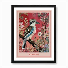 Floral Animal Painting Kookaburra 3 Poster Art Print