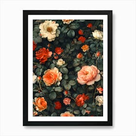 Wallpaper Roses Art Print