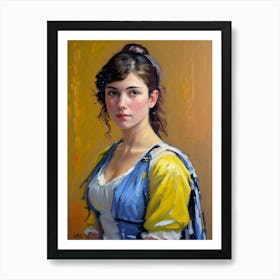 Girl In Yellow Dress Art Print