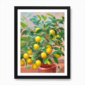 Dwarf Lemon Tree 2 Impressionist Painting Art Print