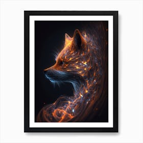 Galaxy Fire Fox Art Print