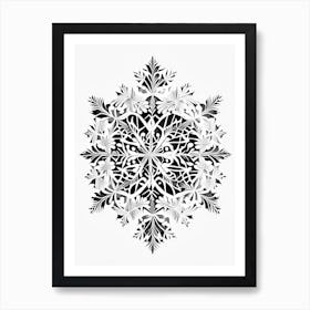 Crystal, Snowflakes, William Morris Inspired 1 Art Print