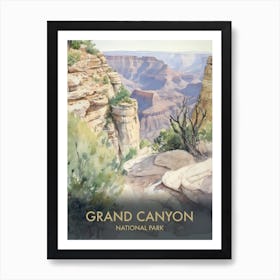 Grand Canyon National Park Watercolour Vintage Travel Poster 2 Art Print