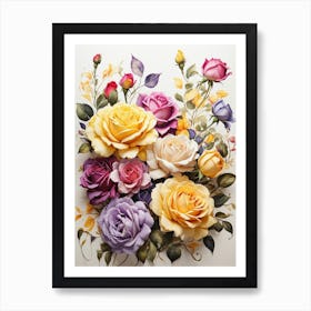 Roses In A Vase Art Print 1 Art Print