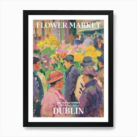 Vintage Flower Market Painting Dublin 4 Art Print