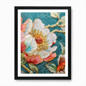 Chinese Floral Embroidery 6 Art Print