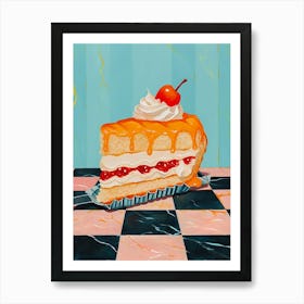 Cake Blue Checkerboard 1 Art Print