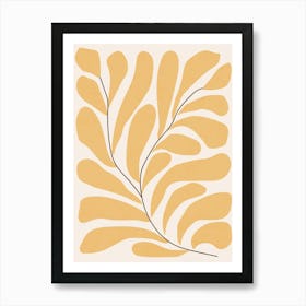 Tropical Leaves Yellow Art Print