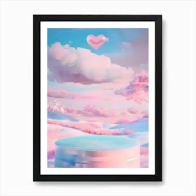 Pink Sky With Clouds Art Print