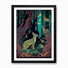 Deer In The Woods Art Print