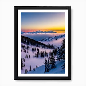 Hakuba 47, Japan Sunrise 1 Skiing Poster Art Print