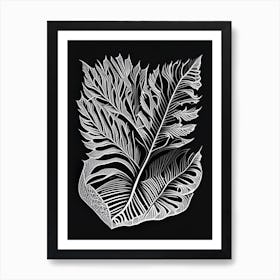 Caraway Leaf Linocut 2 Art Print