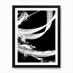 Abstract Strokes B&W_2169926 Art Print