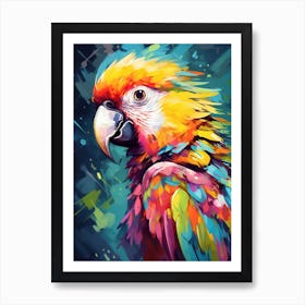 Bright Digital Watercolour Parrot 1 Art Print