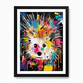 Art in the Urban Wild: Hedgehog Basquiat style Art Print