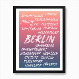 Berlin Neighborhoods Art Print