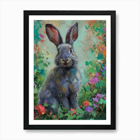 Silver Fox Rabbit Painting 3 Art Print