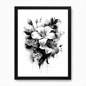 Black And White Flowers Art Print