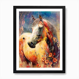 Horse Art Painting Drawing Vintage Retro Illustration Design 10 Art Print