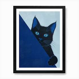 Black Cat With Blue Eyes 1 Art Print